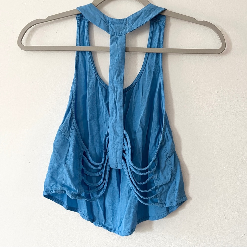 LA Hearts Blue Crop Top Size S